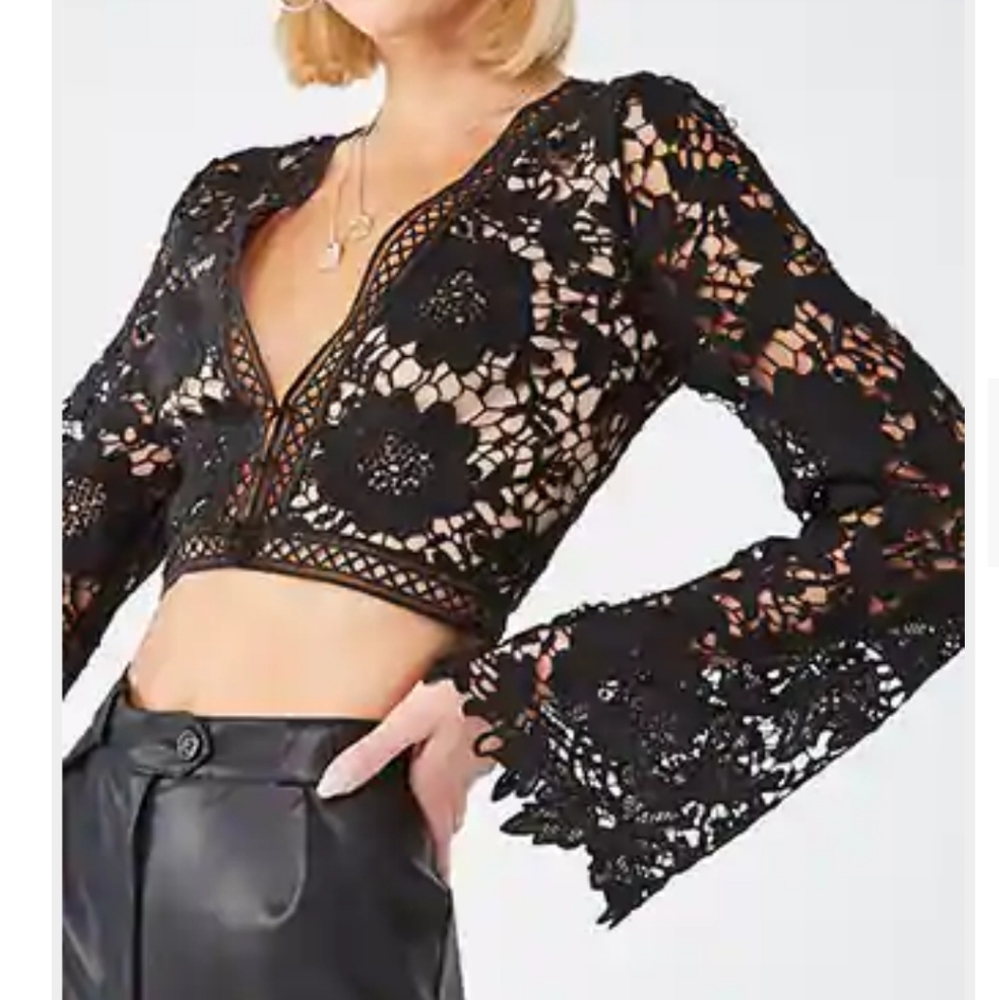 Knit crop top (Black/Nude)